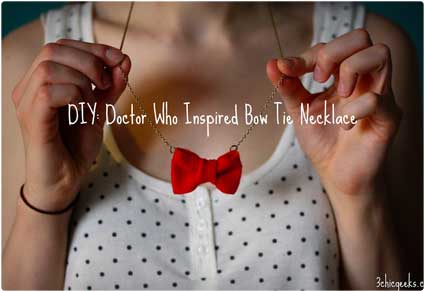 Dr. Who Inspired Bow Tie Necklace