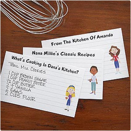 Family Character Personalized Recipe Cards