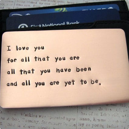 Personalized Copper Wallet Insert Card