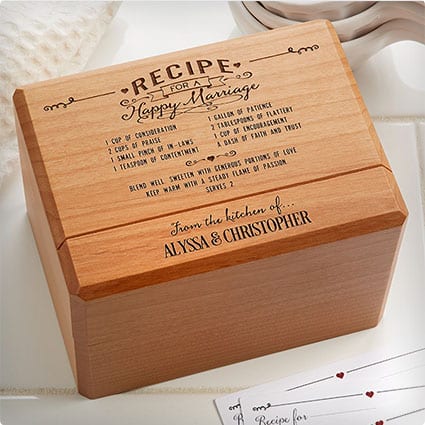 Recipe for a Happy Marriage Personalized Recipe Box