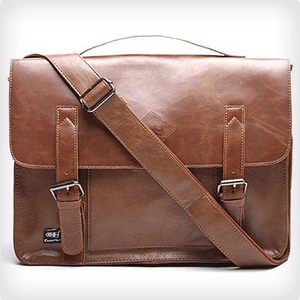 Men's Vintage PU Leather Briefcase and Messenger Bag