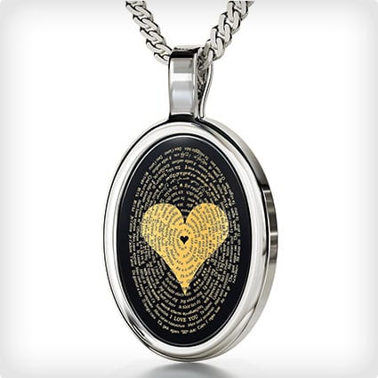 I Love You Necklace in 120 Languages