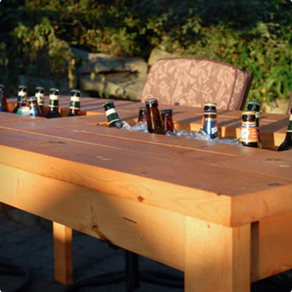 Patio Table with Built-in Beer Coolers