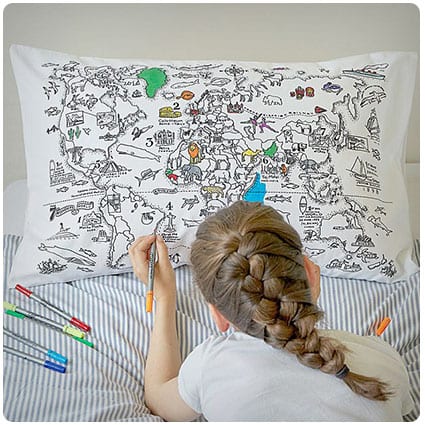 Color Your Own Map Pillowcase