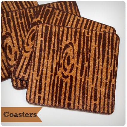 Woodgrain Cork Coasters