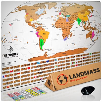 Landmass Scratch Off World Map Poster