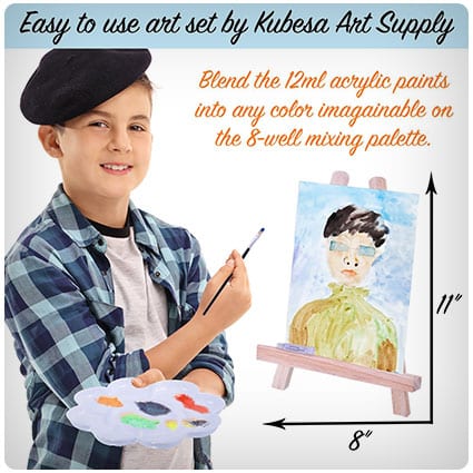 Kubesa Art Supply Table Easel with Acrylic Painting Set