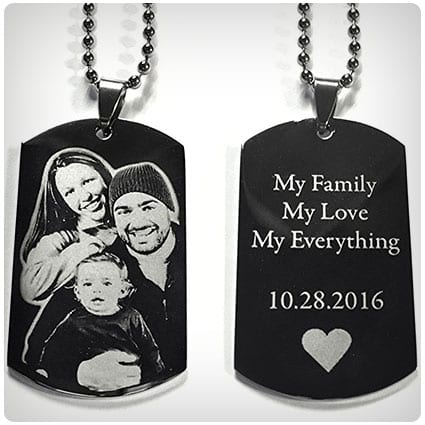 Christmas Gift Personalized Dog Tag Necklace for Dad Gift from Son Birthday Gift from Daughter Engraved Gift for Dad for Father\u2018s Day