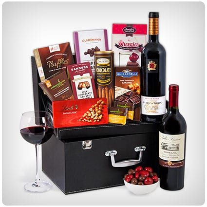 Red Wine Duo & Chocolate Suitcase