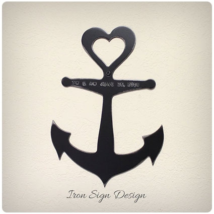 Iron Anchor Sign Personalized