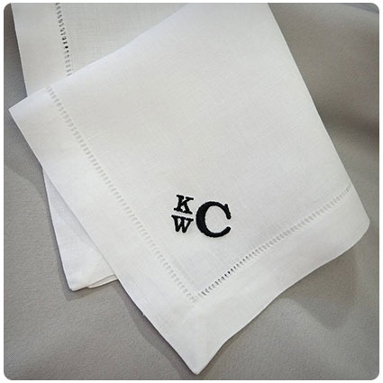 Linen Anniversary Personalized Linen Handkerchiefs