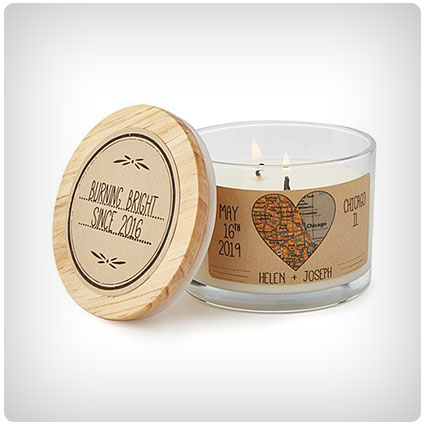 Anniversary Map Candle