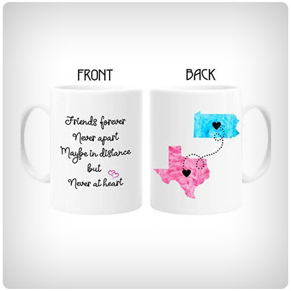 Best Friends Long Distance State Coffee Mug