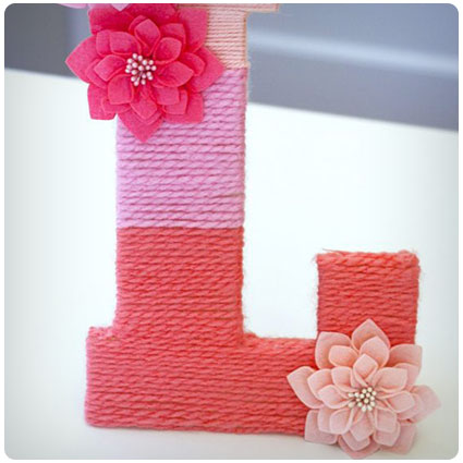 Yarn-wrapped Ombre Letter