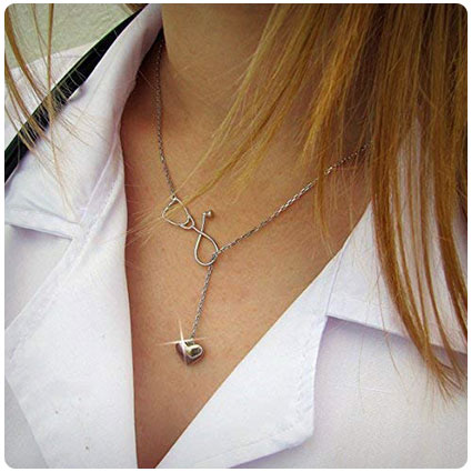 Heart and Stethoscope Nurse Pendant