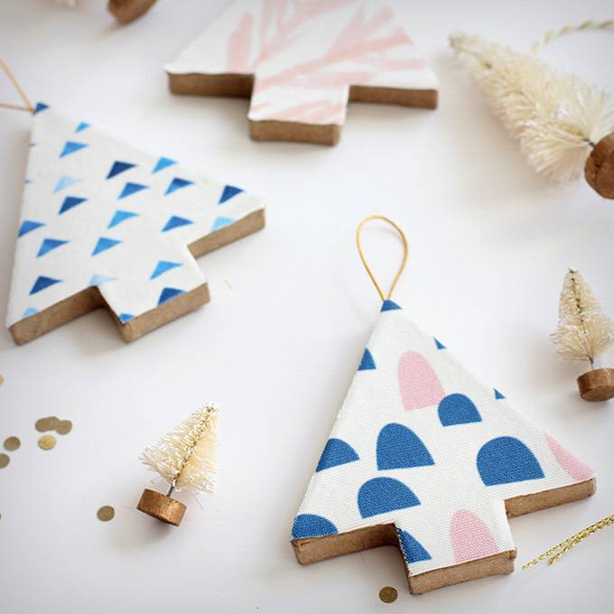 Fabric Covered Tree Ornaments