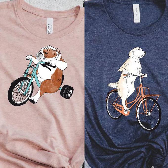 animals riding bikes t shirt