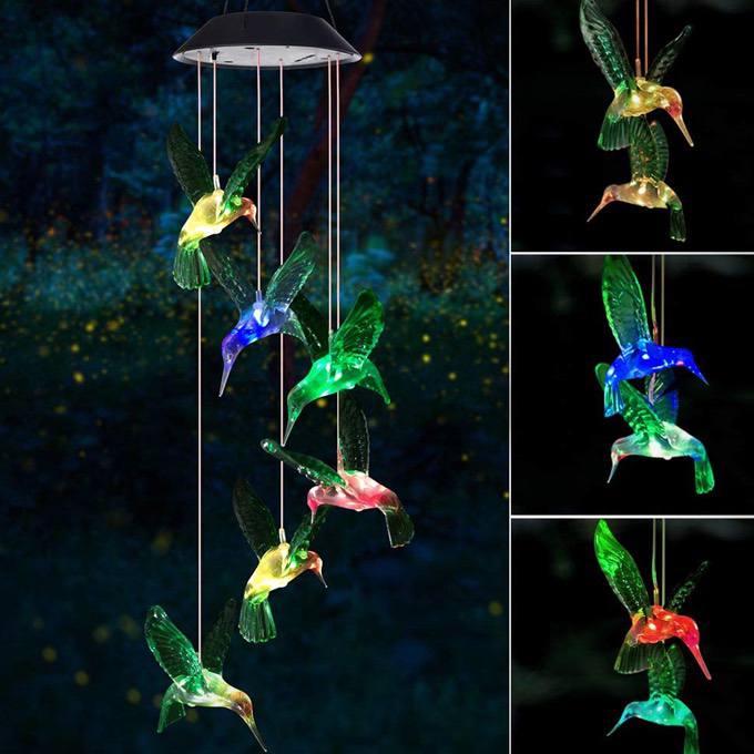Solar Hummingbird Wind Chimes