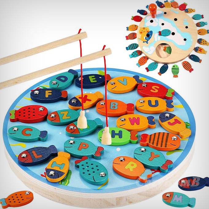 Magnetic Wooden Fishing Game