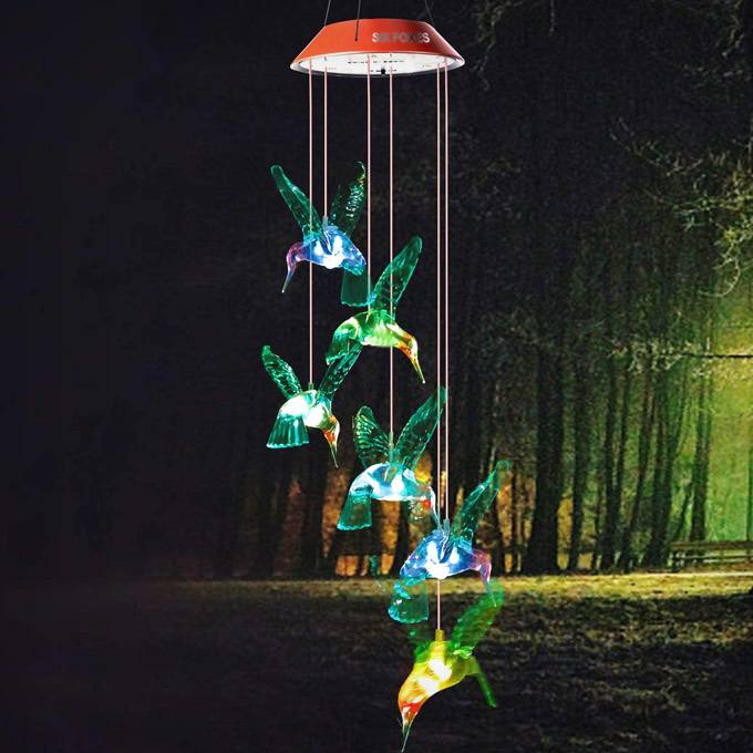 Solar Hummingbird Wind Chimes
