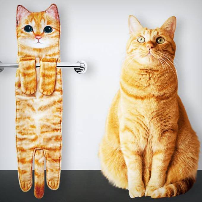 Funny Cat Hand Towels
