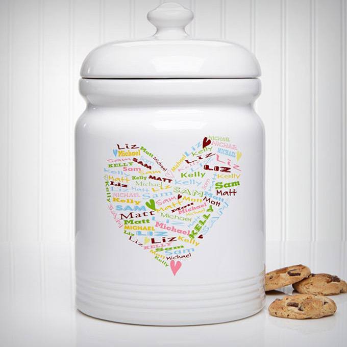 Her Heart of Love Personalized Cookie Jar
