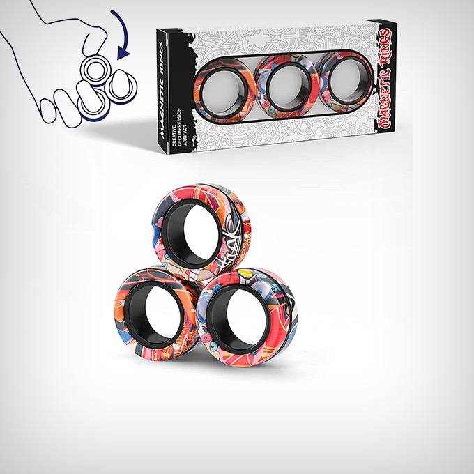 Magnetic Rings Fidget Toy Set