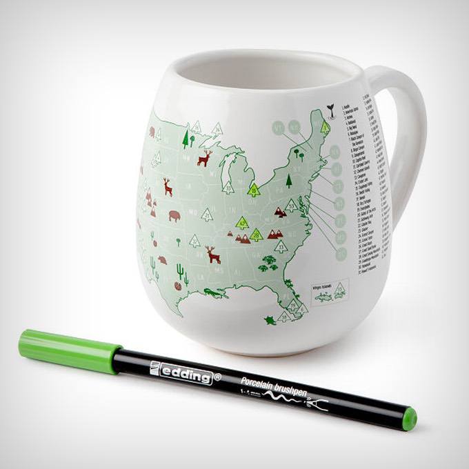 National Parks Color Map Mug